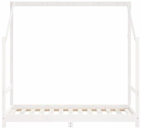 Πλαίσιο Παιδικού Κρεβατιού 2x(80x160)εκ. Μασίφ Ξύλο Πεύκου - Λευκό