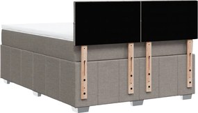 vidaXL Κρεβάτι Boxspring με Στρώμα Taupe 140x190 εκ. Υφασμάτινο