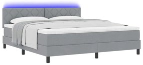 vidaXL Κρεβάτι με ελατήρια με στρώμα Ανοιχτό γκρι 180 x 200 cm ύφασμα