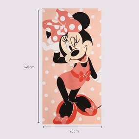 Πετσέτα θαλάσσης Minnie Mouse 70 x 140 cm Κοράλι