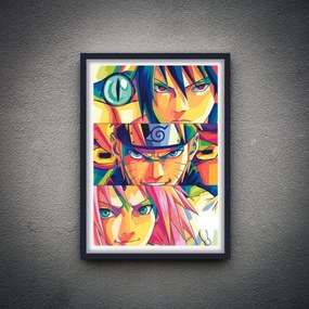 Πόστερ &amp; Κάδρο Naruto Eyes AN021 30x40cm Μαύρο Ξύλινο Κάδρο (με πόστερ)