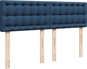 vidaXL Κρεβάτι Boxspring με Στρώμα Μπλε 160x200 εκ. Υφασμάτινο