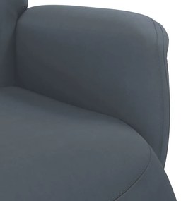 Πολυθρόνα Relax Σκούρο Γκρι Βελούδινη με Υποπόδιο 356683