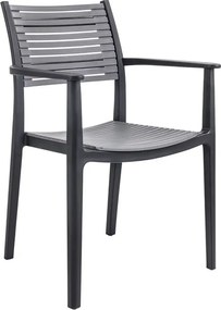 AKRON Πολυθρόνα PP-UV Μαύρο - Γκρι   1τμχ