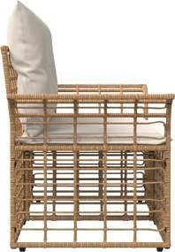 vidaXL Εξωτερικός Καναπές Αγάπης 2 pcs Φυσικό και Κρέμα Λευκό