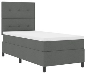 vidaXL Κρεβάτι με Βάση Στρώματος Γκρι 90x200 εκ Ύφασμα