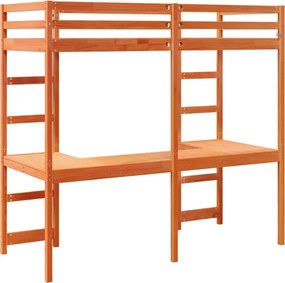 vidaXL Σκελετός Υπερ. Χωρίς Στρώμα Καφέ 80x200 εκ. Μασίφ Ξύλο Πεύκου