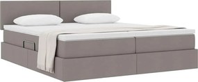 vidaXL Κρεβάτι Αποθήκης με κεφαλάρι 2 τεμ. Taupe Τεχνητό Δέρμα