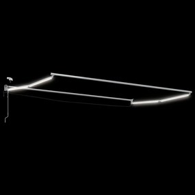 vidaXL Ηλεκτρικό Αναδιπλούμενο Σκίαστρο Πράσινο και Λευκό 4 x 2 m