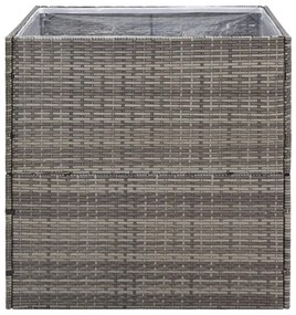 vidaXL Ζαρντινιέρα Κήπου Γκρι 80 x 80 x 80 εκ. από Συνθετικό Ρατάν