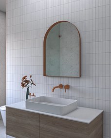 Καθρέπτης τοίχου Iron Arch 60x80,χάλυβας λάμα 3εκ. Χρώμα Λάμας: Χρυσό (Gold), Τοποθέτηση: Οριζόντια