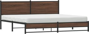 vidaXL Σκελετός Κρεβ. Χωρίς Στρώμα Καφέ Δρυς 200x200 εκ. Μεταλλικό