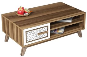 Τραπέζι Σαλονιού HM9497.03 105x60x38,2cm Walnut-White Μελαμίνη