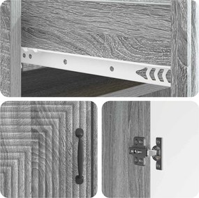 vidaXL Πλαϊνό γραφείο Γκρι Sonoma 66 x 34,5 x 89,5 εκ