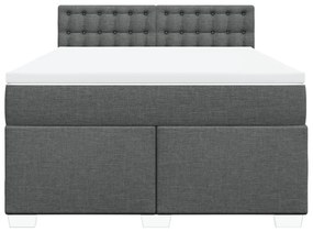 Κρεβάτι Boxspring με Στρώμα Σκούρο Γκρι 160x200 εκ Υφασμάτινο - Γκρι