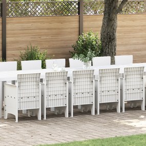 vidaXL Σετ Τραπεζαρίας Κήπου 17 pcs Λευκό Large Πολυπροπυλένιο
