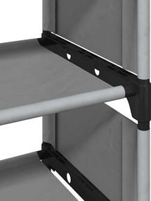 vidaXL Ράφι παπουτσιών 8-βαθμίδων γκρι 54x28x124 cm μη υφασμένο ύφασμα