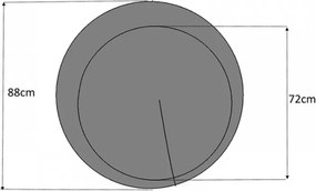Καθρέπτης τοίχου Moon Megapap χρώμα λευκό Ø88x2,2εκ.