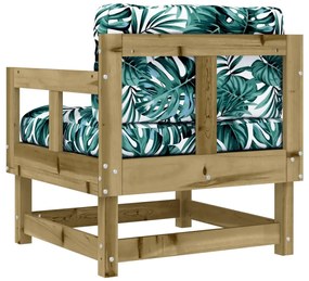 Καρέκλες Κήπου με Μαξιλάρια 2 τεμ. από Εμποτισμένο Ξύλο Πεύκου - Καφέ