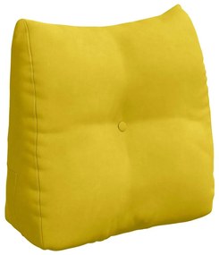 vidaXL Μαξιλάρι Πλάτης Κίτρινο 45 x 24 x 50 εκ Βελούδο