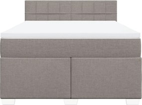 vidaXL Κρεβάτι Boxspring με Στρώμα Taupe 140x200 εκ. Υφασμάτινο