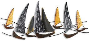 Διακοσμητικό Τοίχου Uskuna 930DYU1192 51x120cm Black-Rust Wallity Μέταλλο