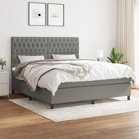 ΚΡΕΒΑΤΙ BOXSPRING ΜΕ ΣΤΡΩΜΑ ΣΚΟΥΡΟ ΓΚΡΙ 180X200 ΕΚ ΥΦΑΣΜΑΤΙΝ 3142034