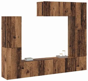 vidaXL Σετ επίπλου τηλεόρασης 7 pcs Παλαιό ξύλο 80 x 30 x 30 εκ