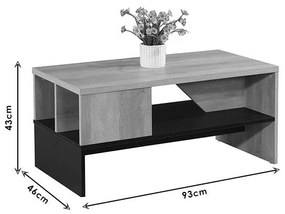 Τραπέζι σαλονιού Naya φυσικό-ανθρακί 93x46x43εκ 93x46x43 εκ.