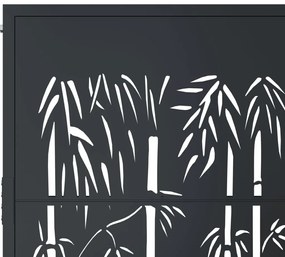 vidaXL Πόρτα Κήπου Ανθρακί 100x100 εκ. Σχέδιο Ατσάλινου Μπαμπού