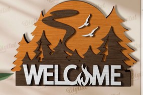 Σετ των 2 Intra απο ξύλο plywood 3mm-4mm πάχος 3D Κάμπινγκ Ταξιδιωτική Διακόσμηση Τοίχων Δίασταση 30x20 cm INTRAFABR-120643042