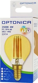 OPTONICA LED λάμπα G45 Filament 1492, 4W, 2500K, E14, 400lm