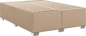 vidaXL Κρεβάτι Boxspring με Στρώμα Καπουτσίνο 140x200εκ.από Συνθ.Δέρμα