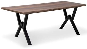 Τραπέζι Walter 0212169 160x80x75cm Walnut-Black Mdf,Μέταλλο