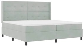 vidaXL Κρεβάτι Box Spring LED με Στρώμα Ανοιχτό γκρι 200 x 200 cm