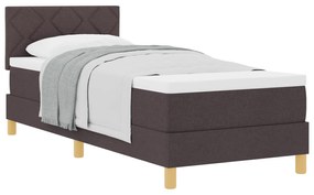 vidaXL Κρεβάτι με Βαρέλι και Στρώμα Σκούρο Καφέ 80x200 cm Ύφασμα