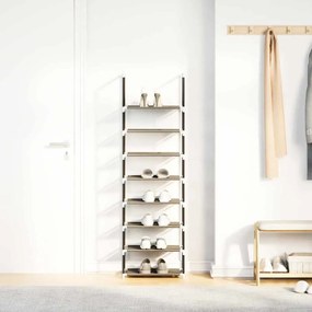 Ράφι παπουτσιών 8-βαθμίδων μαύρο 44x28x145cm μη υφασμένο ύφασμα - Μαύρο