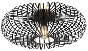 Φωτιστικό Οροφής - Πλαφονιέρα Johann 606905032 1xE27 60W Φ50cm 18 cm Black Mat Trio Lighting Metal