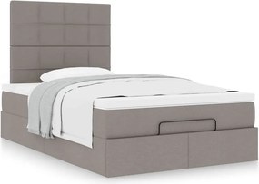 vidaXL Οθωμανικό κρεβάτι με στρώμα Taupe 120x200cm ύφασμα