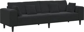 vidaXL Καναπές Μαύρο 250 x 77 x 76 εκ. Βελούδο