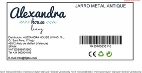 Βάζο Romimex Antique Καφέ Μέταλλο Με λαβή