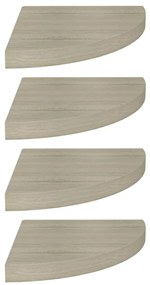 vidaXL Ράφια Τοίχου Γωνιακά 4 τεμ. Χρώμα Δρυός 35x35x3,8 εκ. MDF