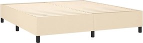 vidaXL Κρεβάτι Boxspring με Στρώμα Κρεμ 180x200 εκ. Υφασμάτινο