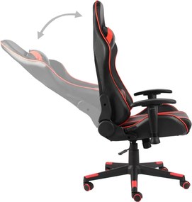 vidaXL Καρέκλα Gaming Περιστρεφόμενη Κόκκινη από PVC