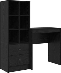 vidaXL Γραφείο με συρτάρι με ράφι με αποθήκευση 2 pcs Μαύρη Οξυά