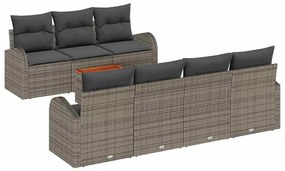 vidaXL Σετ Καναπέ Κήπου με μαξιλάρι 8 pcs Γκρι συνθετικό ρατάν