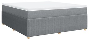 Κρεβάτι Boxspring με Στρώμα Ανοιχτό Γκρι 180x200 εκ. Υφασμάτινο - Γκρι