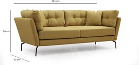 3-Seat Sofa Mapa - Greenish Yellow Greenish Yellow