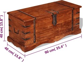 vidaXL Μπαούλο Αποθήκευσης από Μασίφ Ξύλο