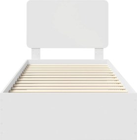vidaXL Σκελετός Κρεβατιού Λευκό 90 x 190 cm Επεξεργασμένο ξύλο
